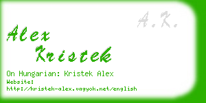 alex kristek business card